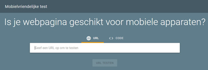 google mobielvriendelijk test